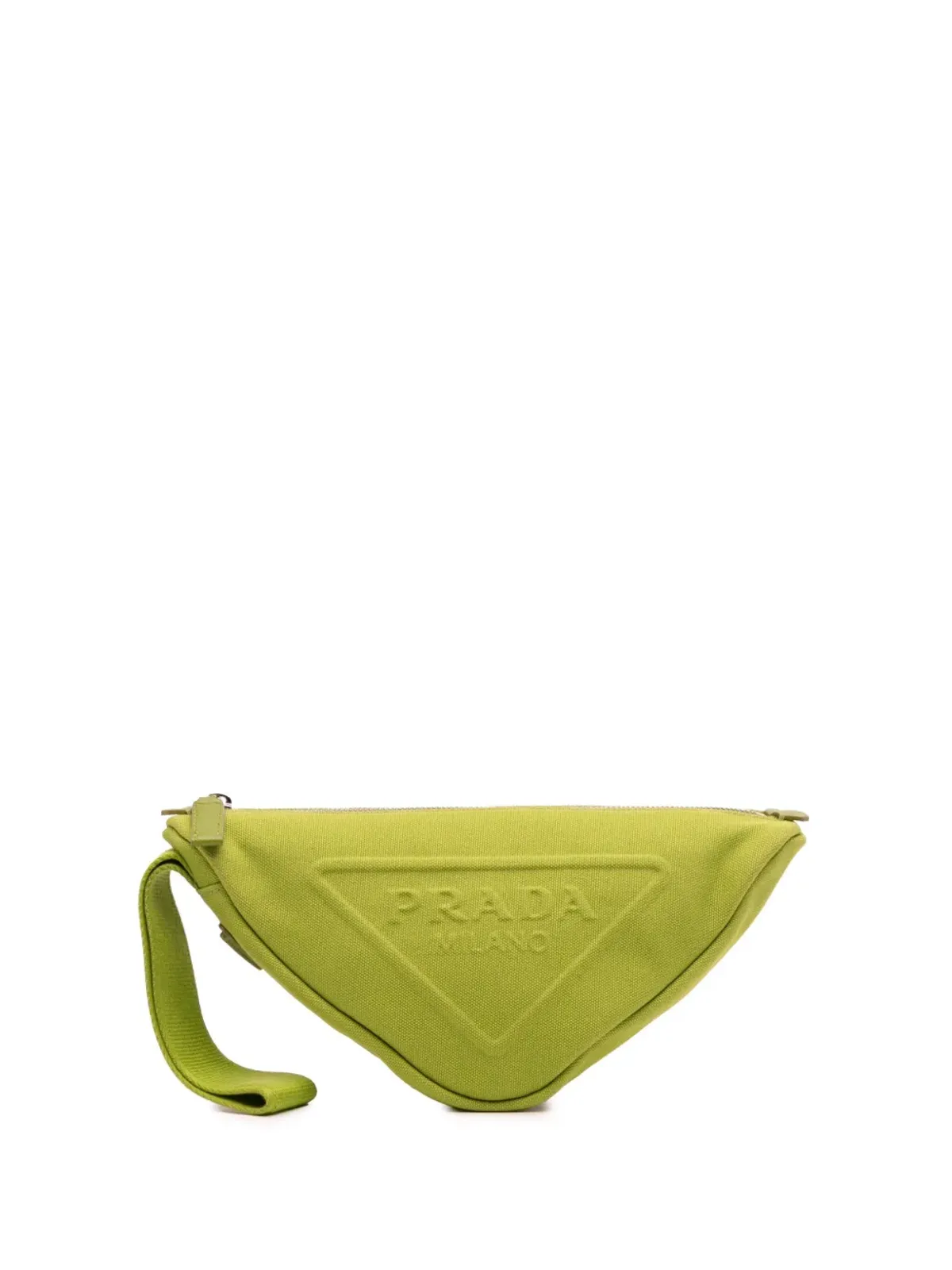 Prada Pre-Owned キャンバス・カナパ・トライアングルロゴ・リストレット・クラッチバッグ - 画像1