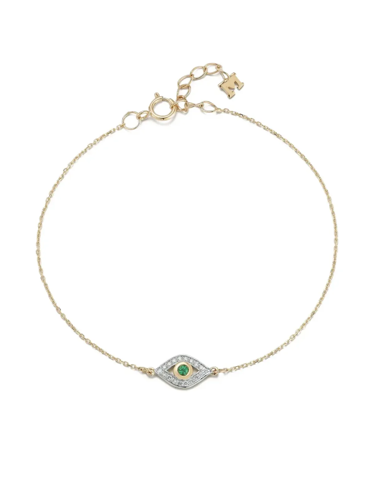 Mateo 14K イエローゴールド ダイヤモンドとエメラルド ブレスレット - 画像1