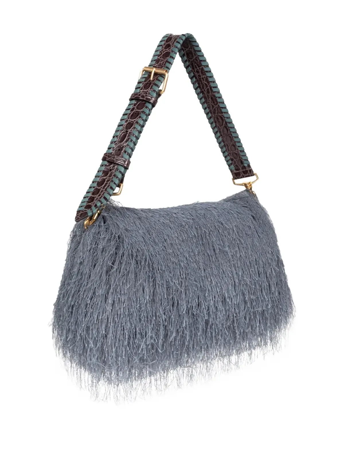 DRIES VAN NOTEN フリンジ付きレザーショルダーバッグ - 画像3