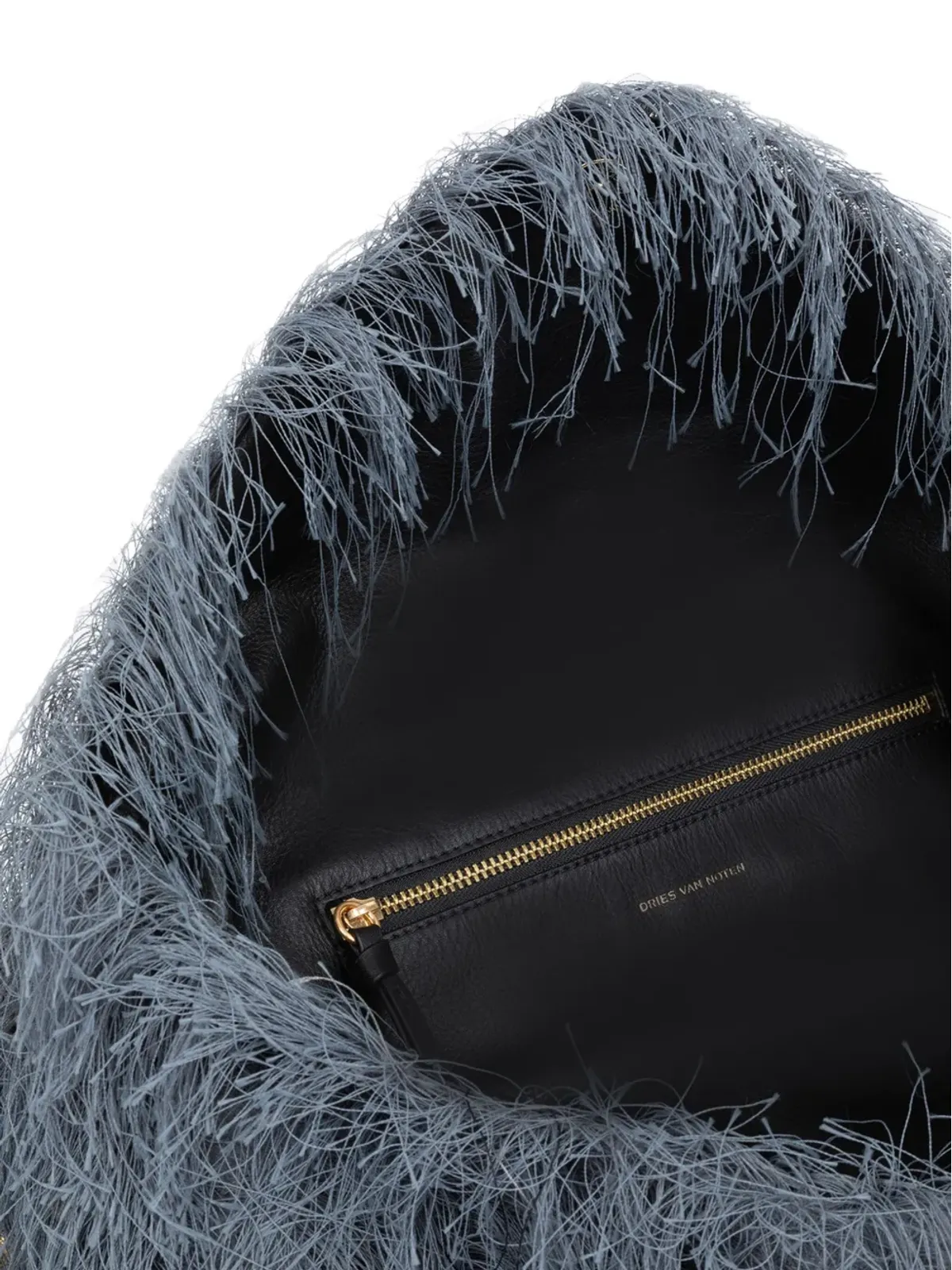 DRIES VAN NOTEN フリンジ付きレザーショルダーバッグ - 画像4