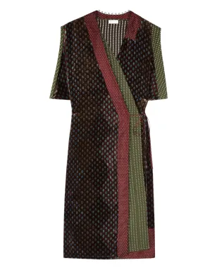 DRIES VAN NOTEN ベルベット柄のラップドレス - サムネイル1