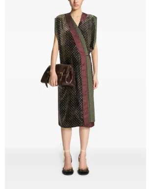 DRIES VAN NOTEN ベルベット柄のラップドレス - サムネイル2