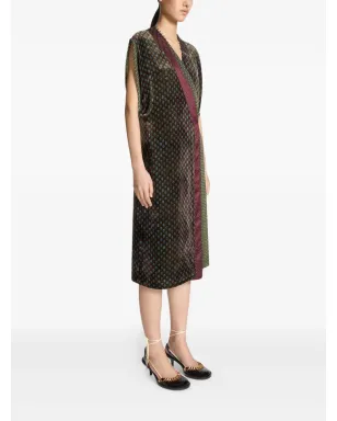 DRIES VAN NOTEN ベルベット柄のラップドレス - サムネイル3