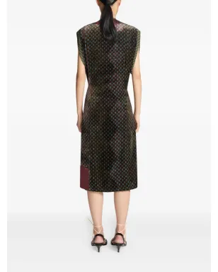 DRIES VAN NOTEN ベルベット柄のラップドレス - サムネイル4