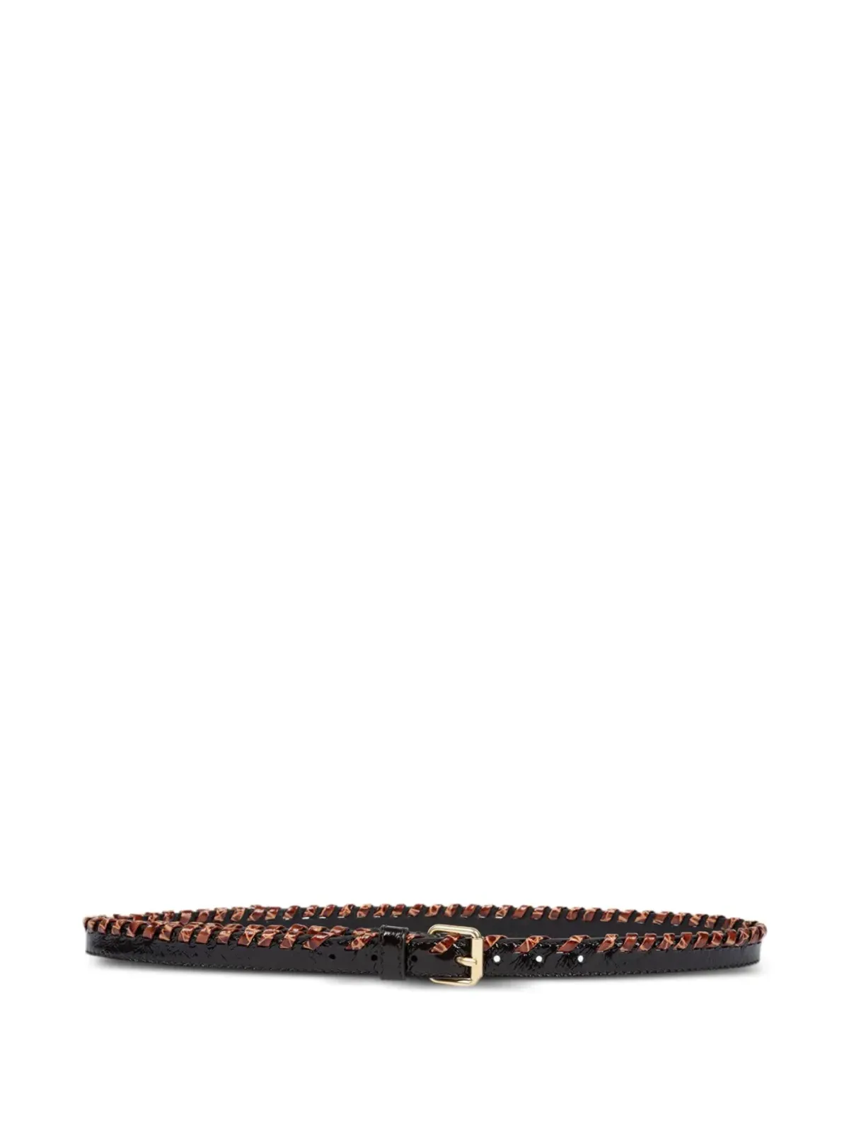 DRIES VAN NOTEN 編み込み装飾レザーベルト - 画像1
