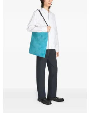 DRIES VAN NOTEN スエード トートバッグ ブルー - サムネイル2