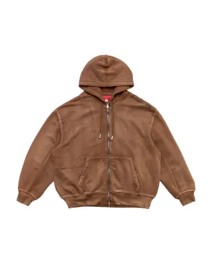Eckhaus Latta ビソン ジップフロント フーディー ブラウン - サムネイル1