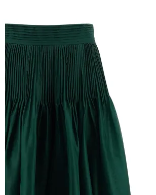 Carolina Herrera ピンタック入りオーガンザスカート - グリーン - サムネイル3