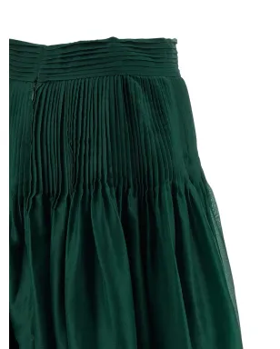 Carolina Herrera ピンタック入りオーガンザスカート - グリーン - サムネイル4