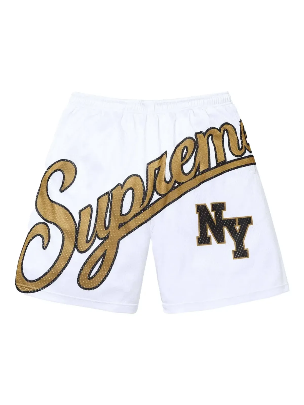 Supreme ビッグスクリプト メッシュショーツ ホワイト - 画像1