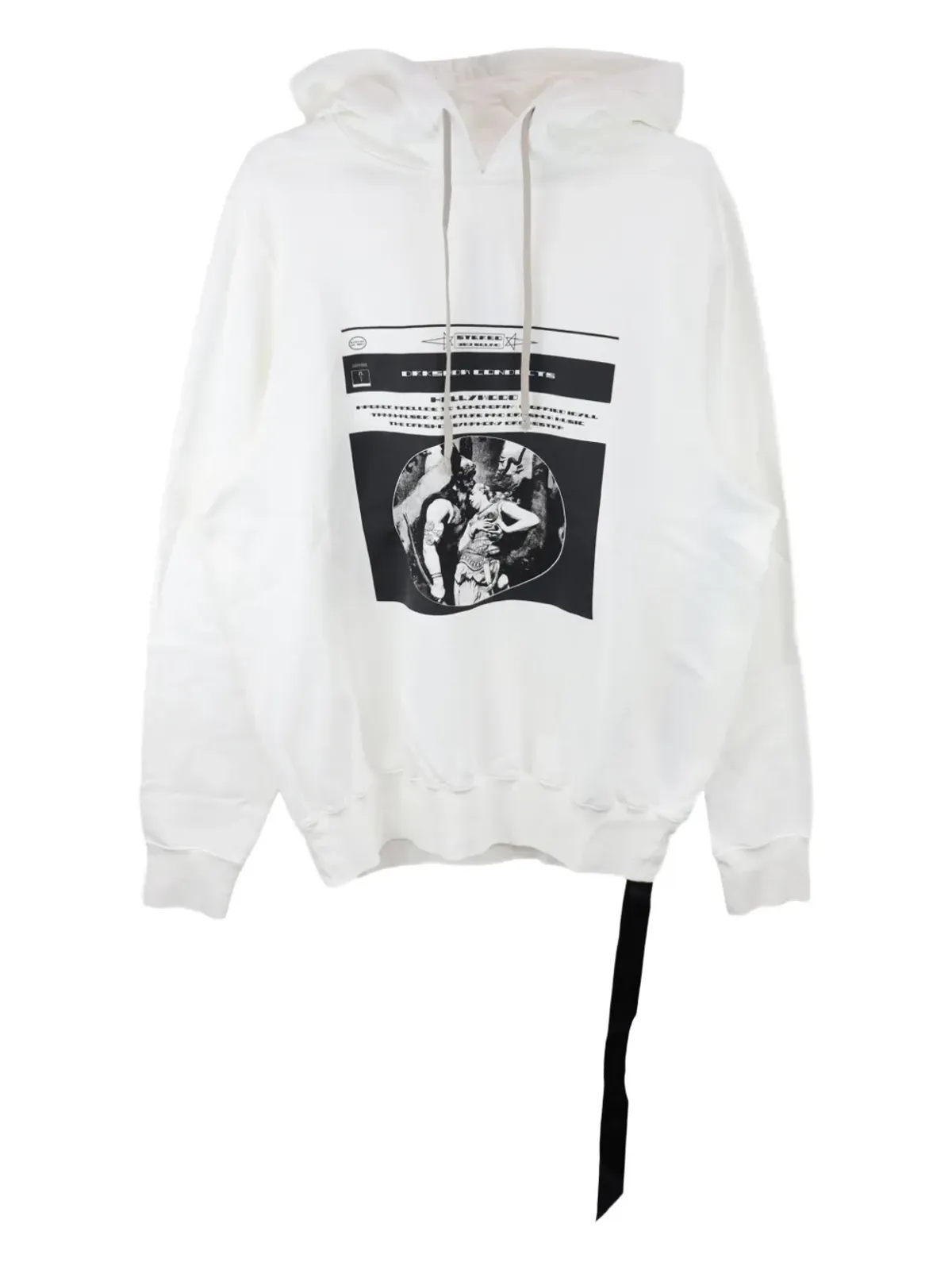 Rick Owens DRKSHDW ドローストリング グラフィックプリント パーカー - 画像1