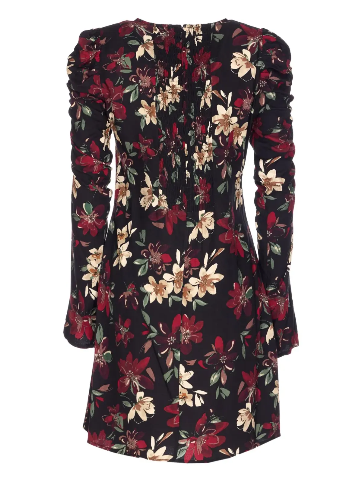 MAR DE MARGARITAS puff-sleeve floral print dress - Black - 画像2