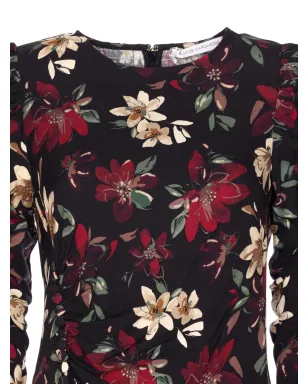 MAR DE MARGARITAS puff-sleeve floral print dress - Black - サムネイル4