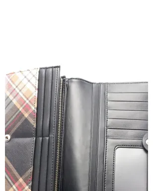 Vivienne Westwood Pre-Owned Orbロゴ チェック柄ウォレット - ブラウン - サムネイル3