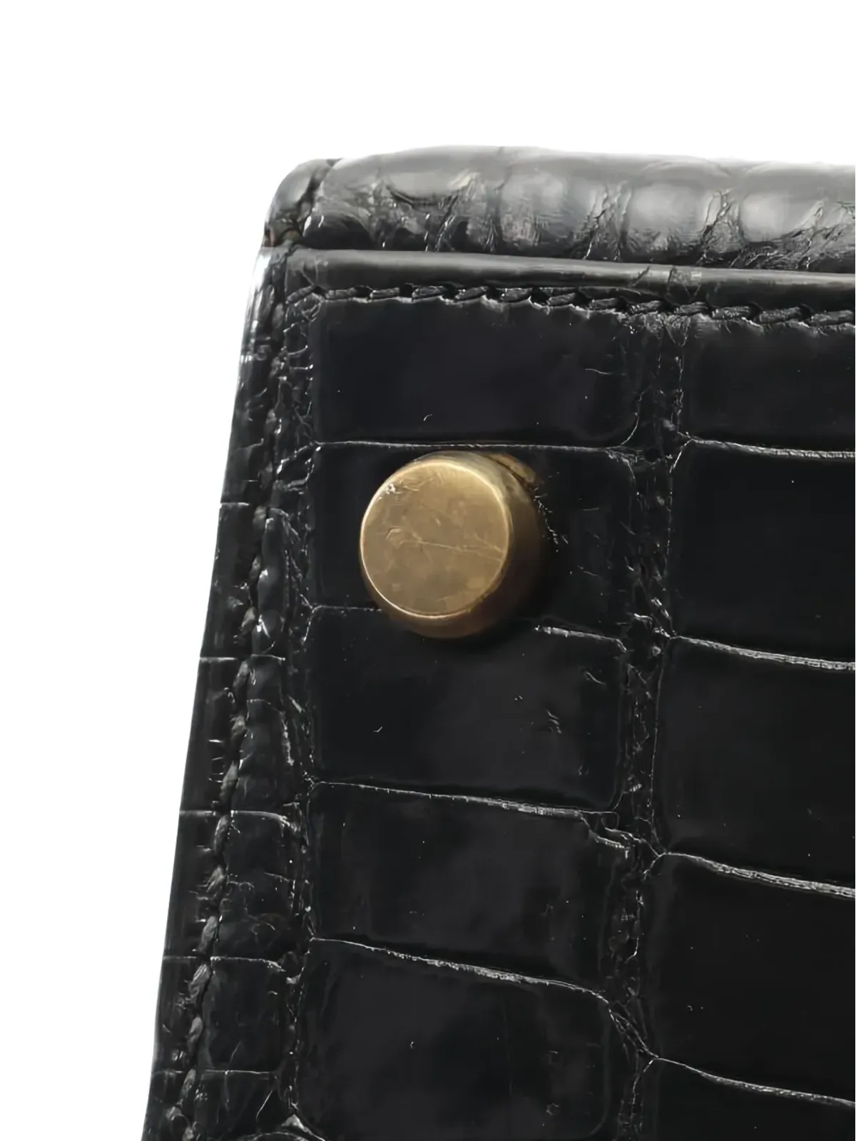 Hermès Pre-Owned ケリー クロコダイル型押し レザーハンドバッグ 2ウェイ - 画像5