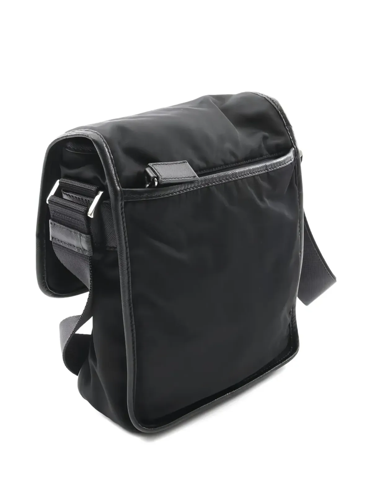 Prada Pre-Owned leather-trim shoulder bag - Black - 画像2