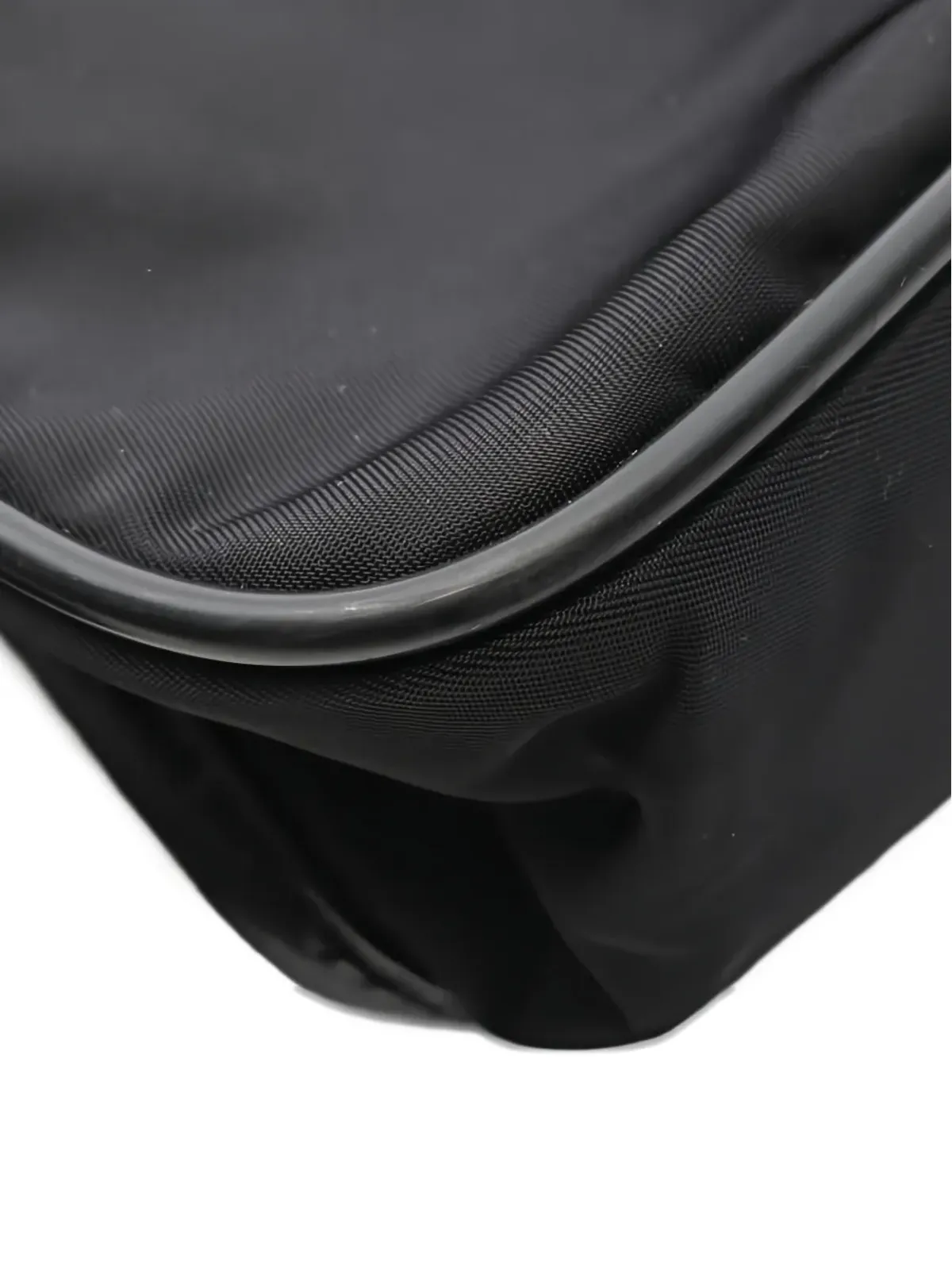 Prada Pre-Owned leather-trim shoulder bag - Black - 画像3