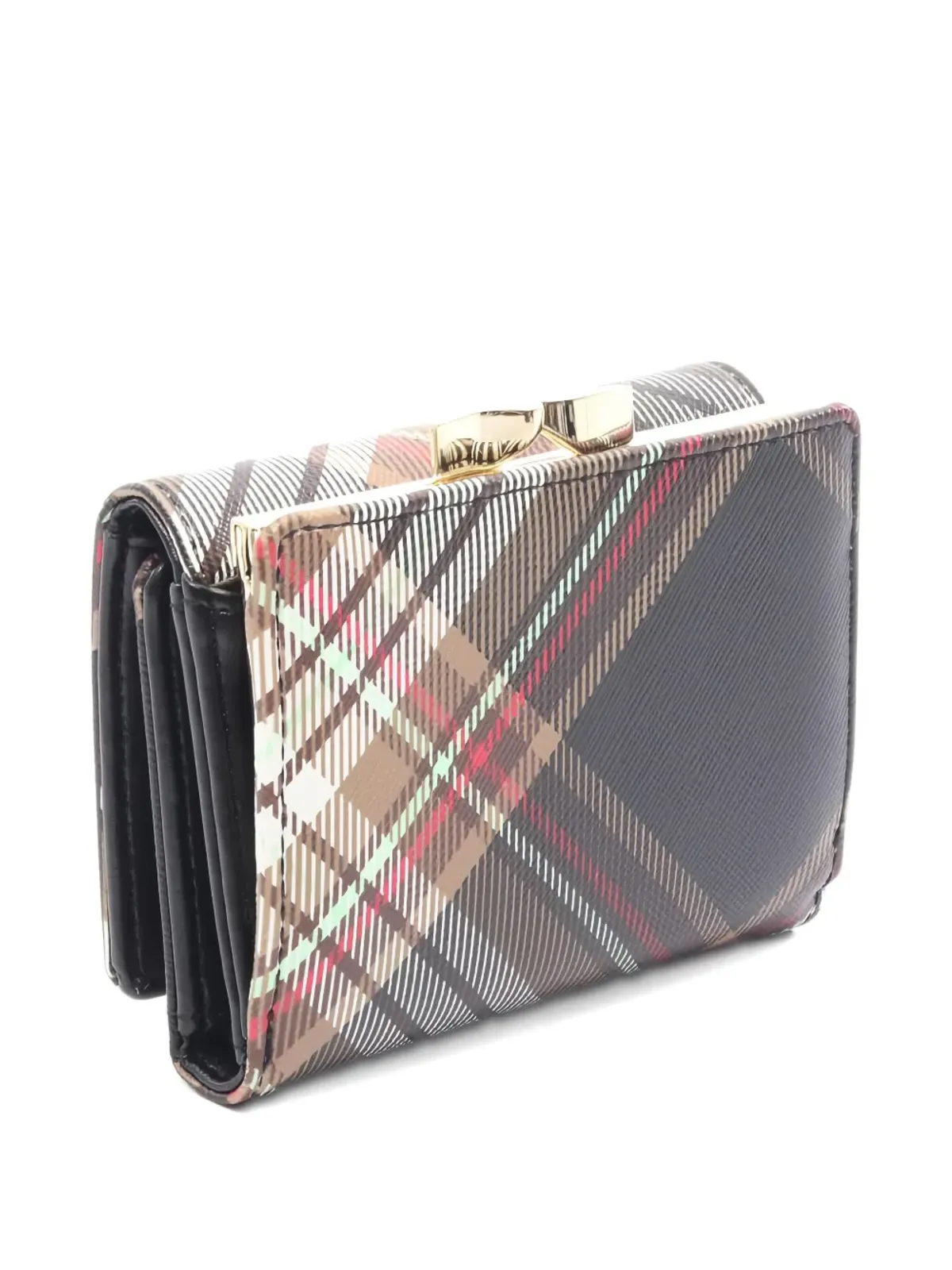 Vivienne Westwood Pre-Owned Small Frame plaid Orb wallet - Brown - 画像2