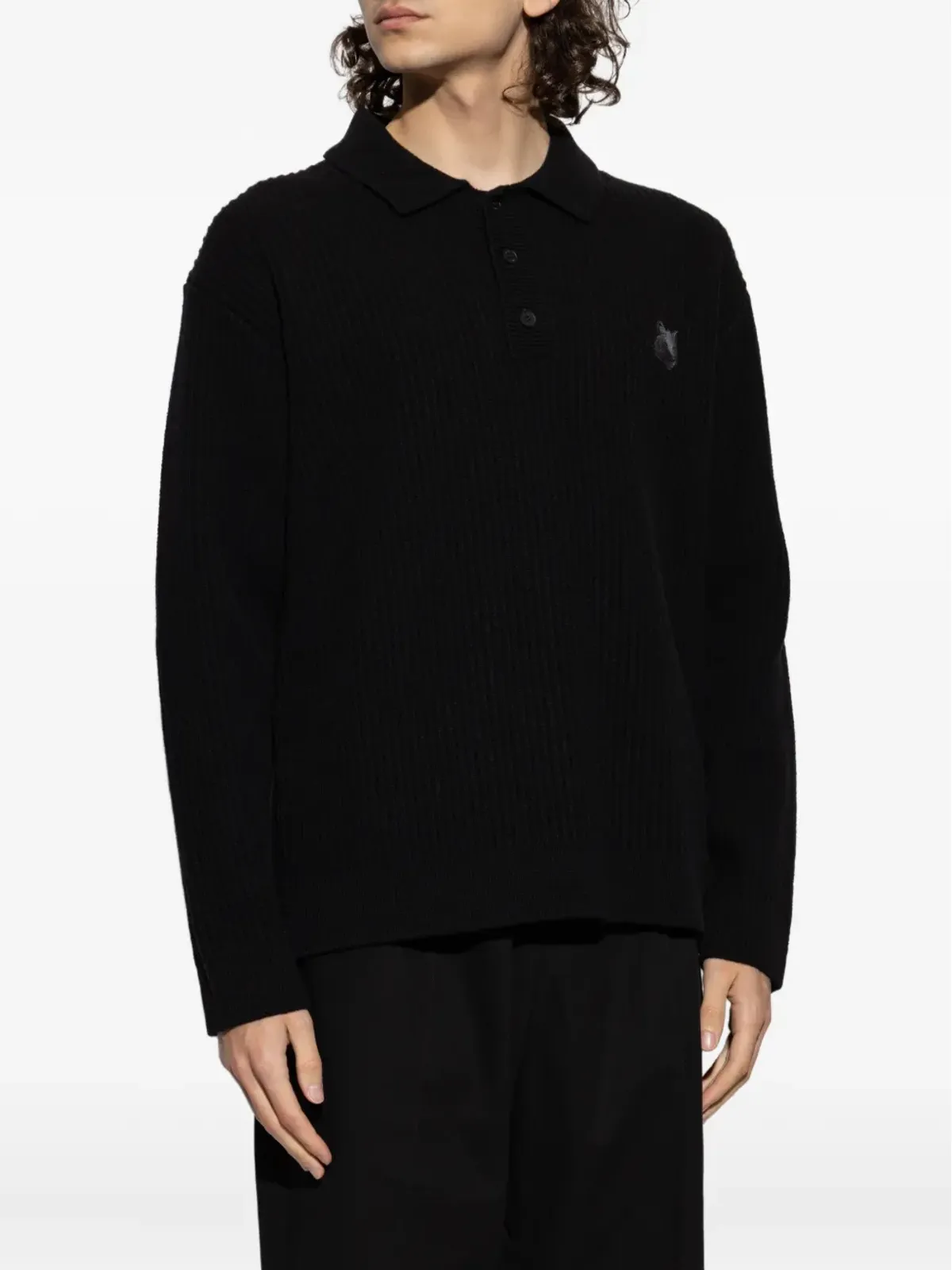 Maison Kitsuné フォックスヘッドアップリケ ポロセーター - 画像3
