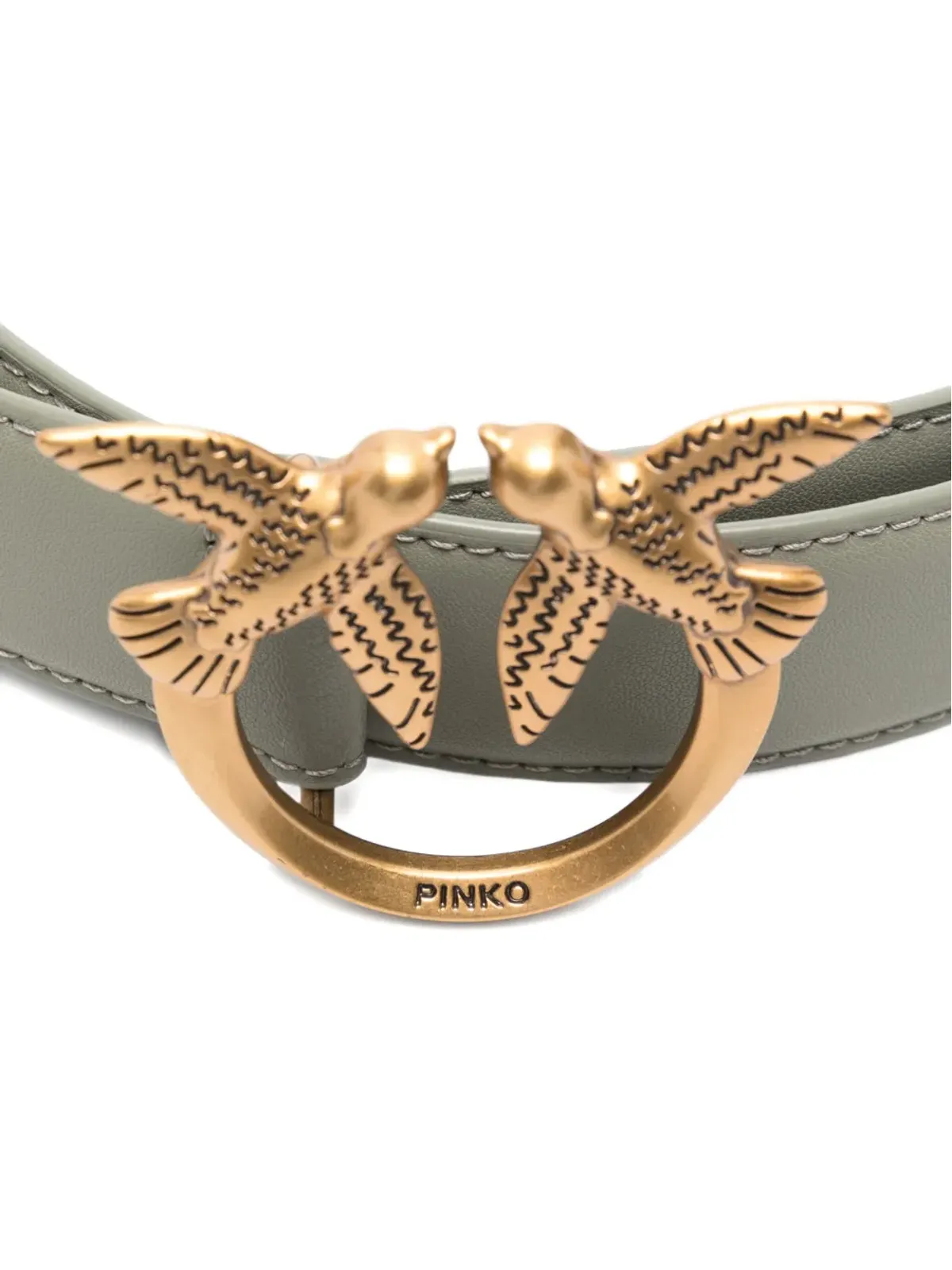 PINKO ロゴバックルレザーベルト - 画像2