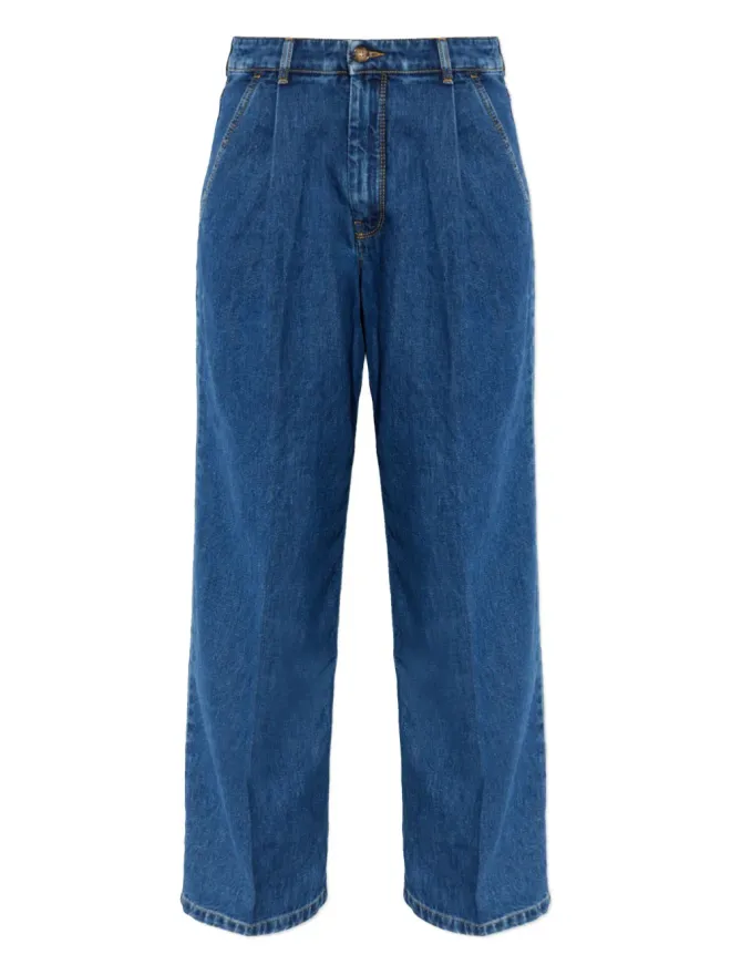 Maison Kitsuné Maison Kitsuné プリーツデニムジーンズ - ブルーの商品画像