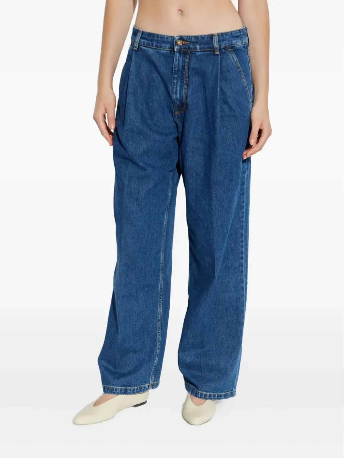 Maison Kitsuné プリーツデニムジーンズ - ブルー - 画像3