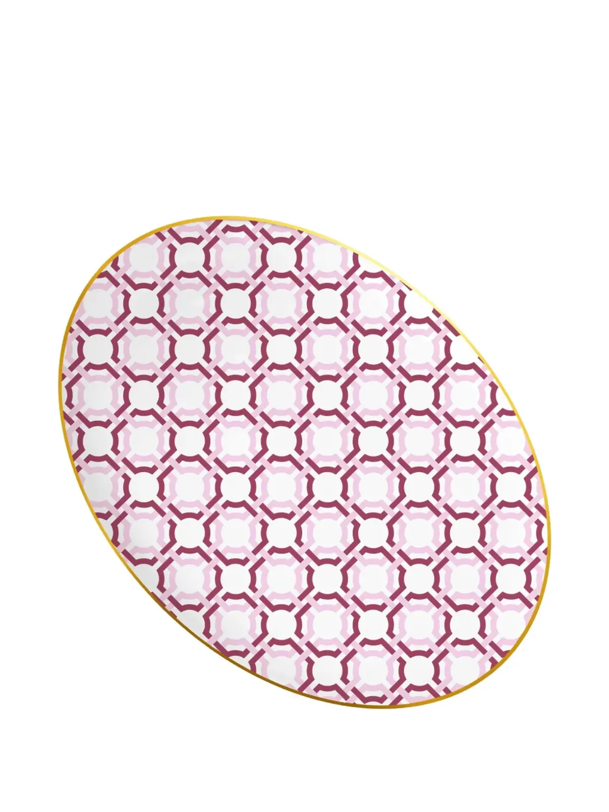 BACI MILANO Firenze geometric-pattern oval platter - 画像2
