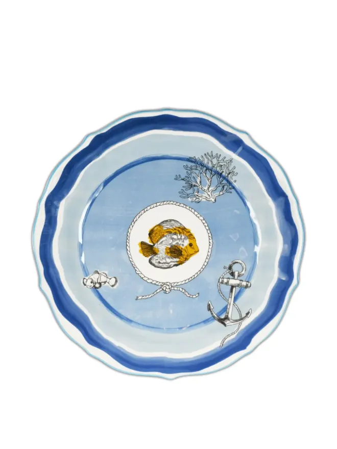 BACI MILANO BACi MILANO scalloped-edge fish plate - Blueの商品画像