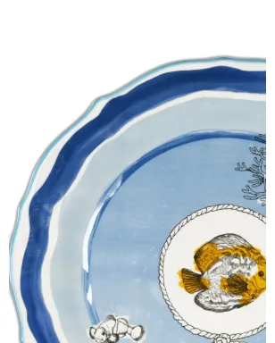 BACi MILANO scalloped-edge fish plate - Blue - サムネイル2