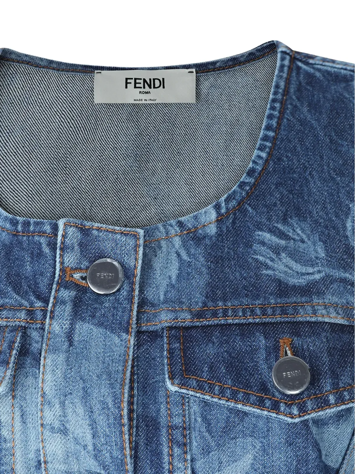 FENDI 花柄プリント前ボタン ドレス - ブルー - 画像3