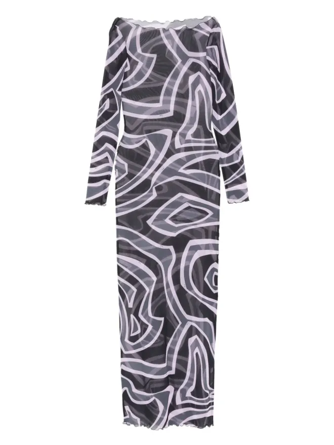 Pucci PUCCI Labirintoプリント長袖マキシドレスの商品画像