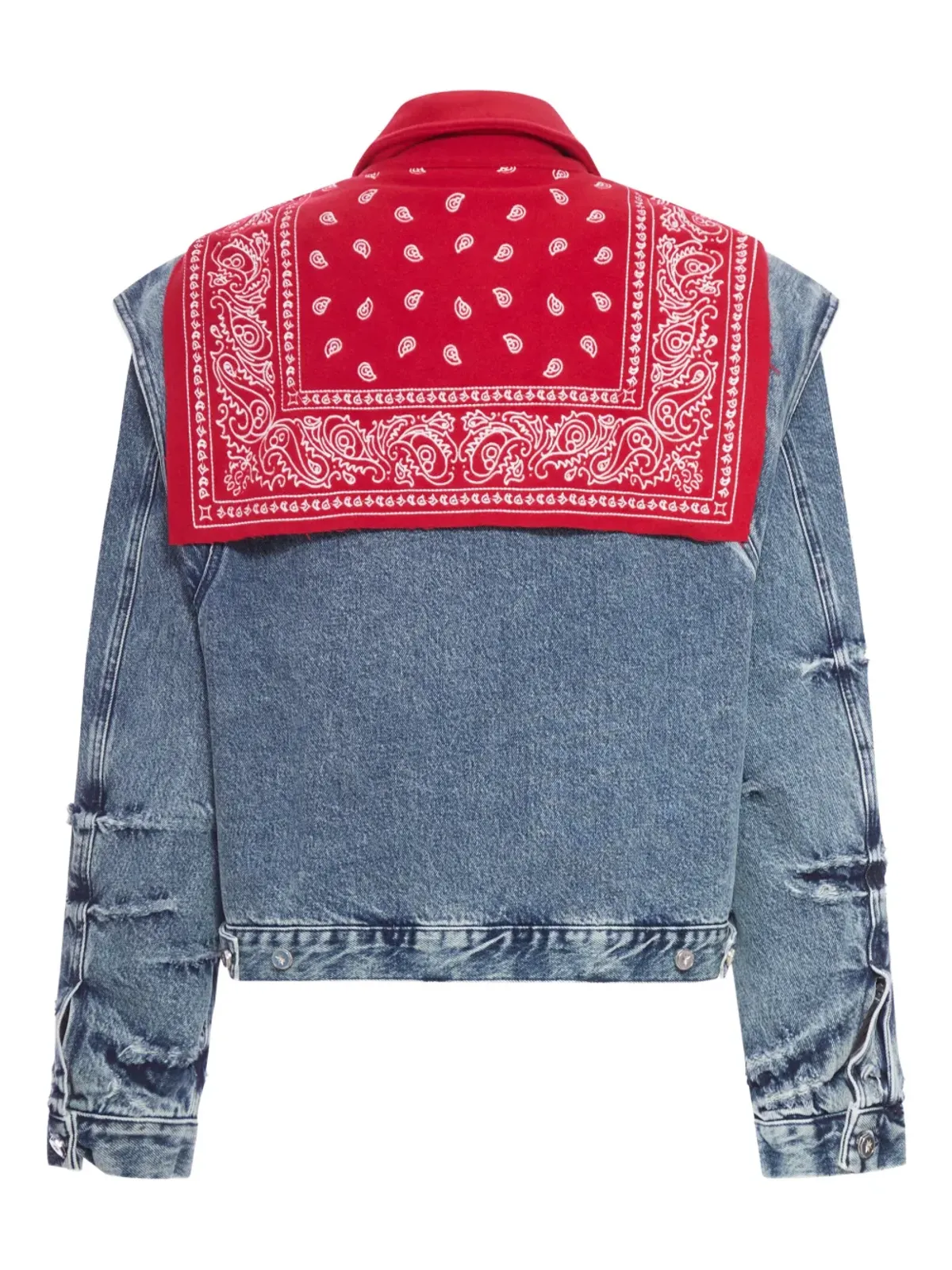 PDF bandana-panel denim jacket - Blue - 画像2
