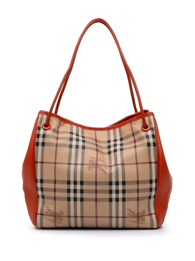 Burberry Pre-Owned Burberry Vintage Haymarket チェック コーテッドキャンバス Canterbury トートバッグ - ブラウンの商品画像