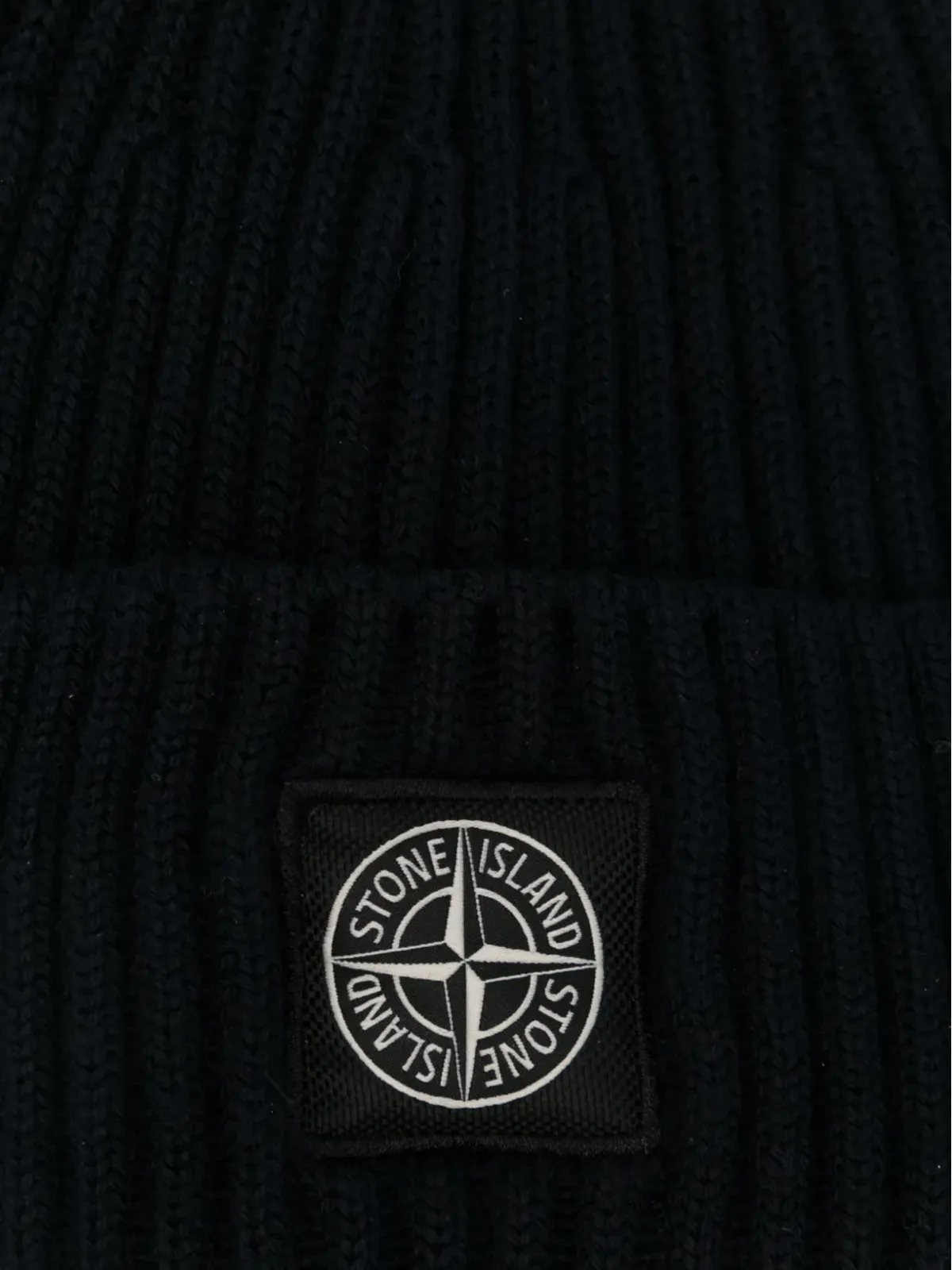 Stone Island リブ編みロゴパッチ ビーニーハット - 画像3