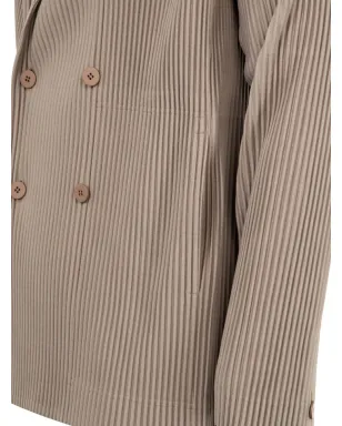 Issey Miyake プリーツ入りダブルブレストブレザー - サムネイル3
