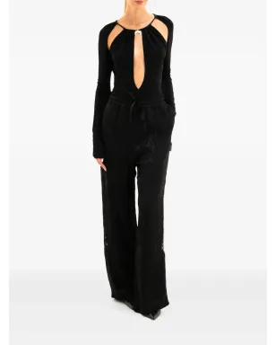 Marine Serre カットアウトエンブリッシュ ブラウス - ブラック - サムネイル2