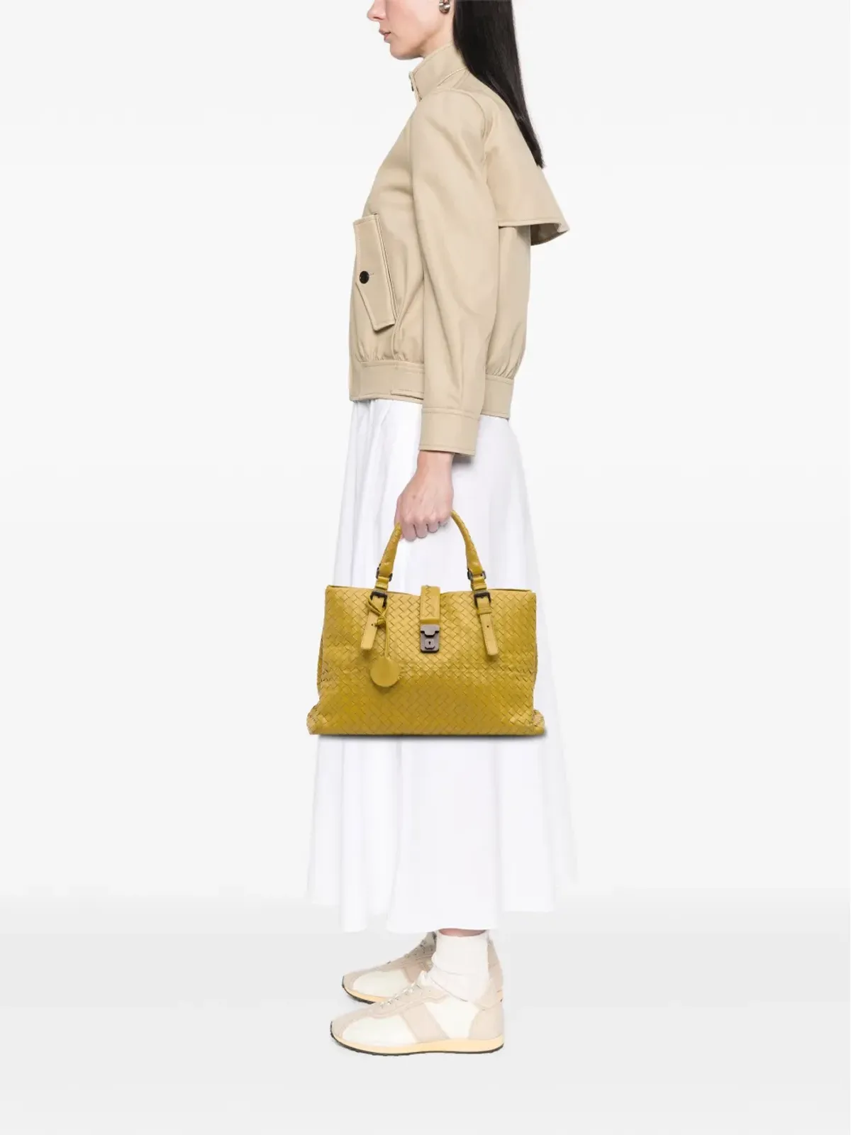 Bottega Veneta Pre-Owned ローマ トートバッグ（イントレチャート） - イエロー - 画像2
