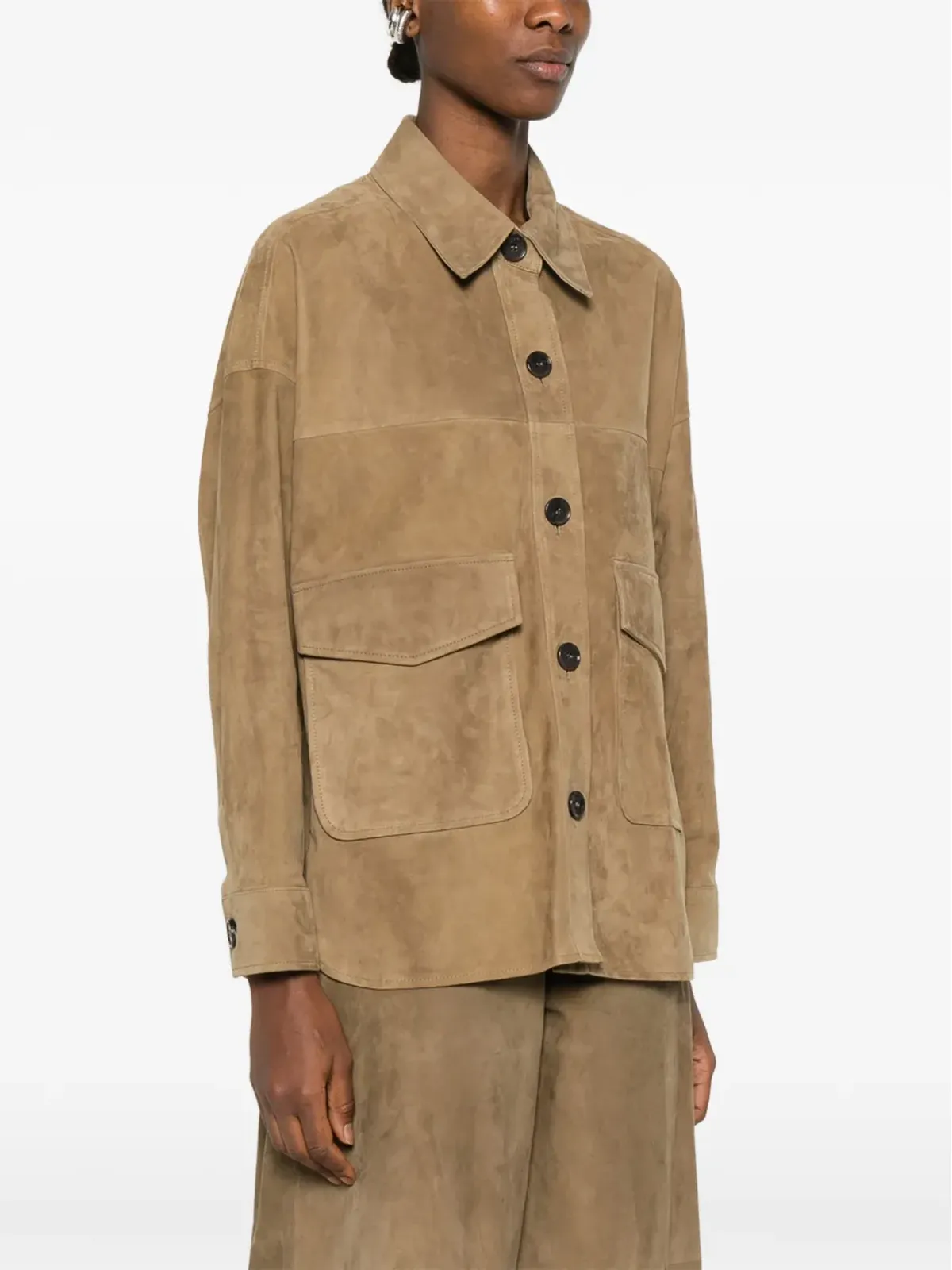 Arma Kaylee suede jacket - Green - 画像3
