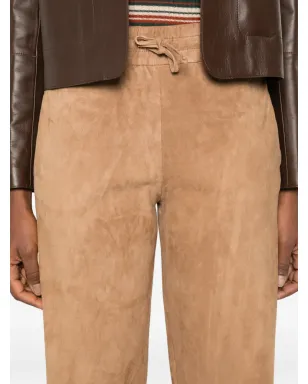 Arma Blair elastic-waistband leather trousers - Brown - サムネイル5