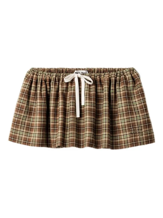 Miu Miu Miu Miu チェック柄Aラインスカートの商品画像
