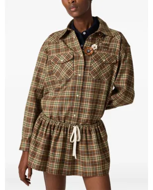 Miu Miu チェック柄Aラインスカート - サムネイル2