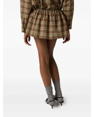 Miu Miu チェック柄Aラインスカート - サムネイル4