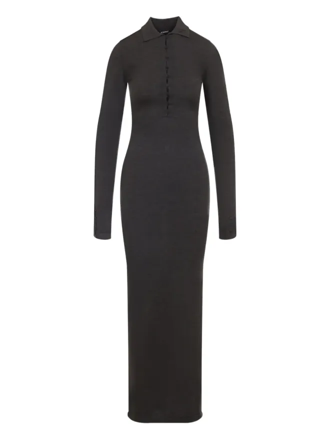 JACQUEMUS Jacquemus ポロネック ボタンフロント マキシドレスの商品画像