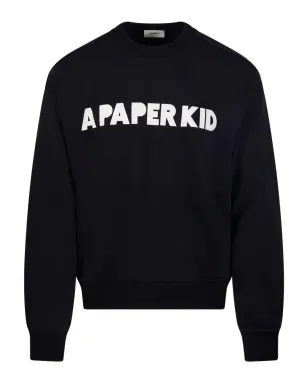 A Paper Kid ロゴスウェットシャツ - ブラック - サムネイル1