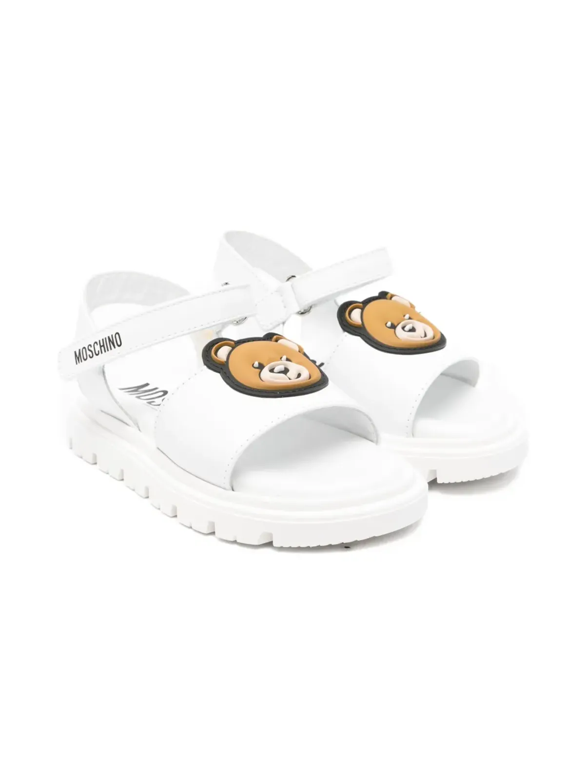 Moschino Kids タッチストラップサンダル - ホワイト - 画像1