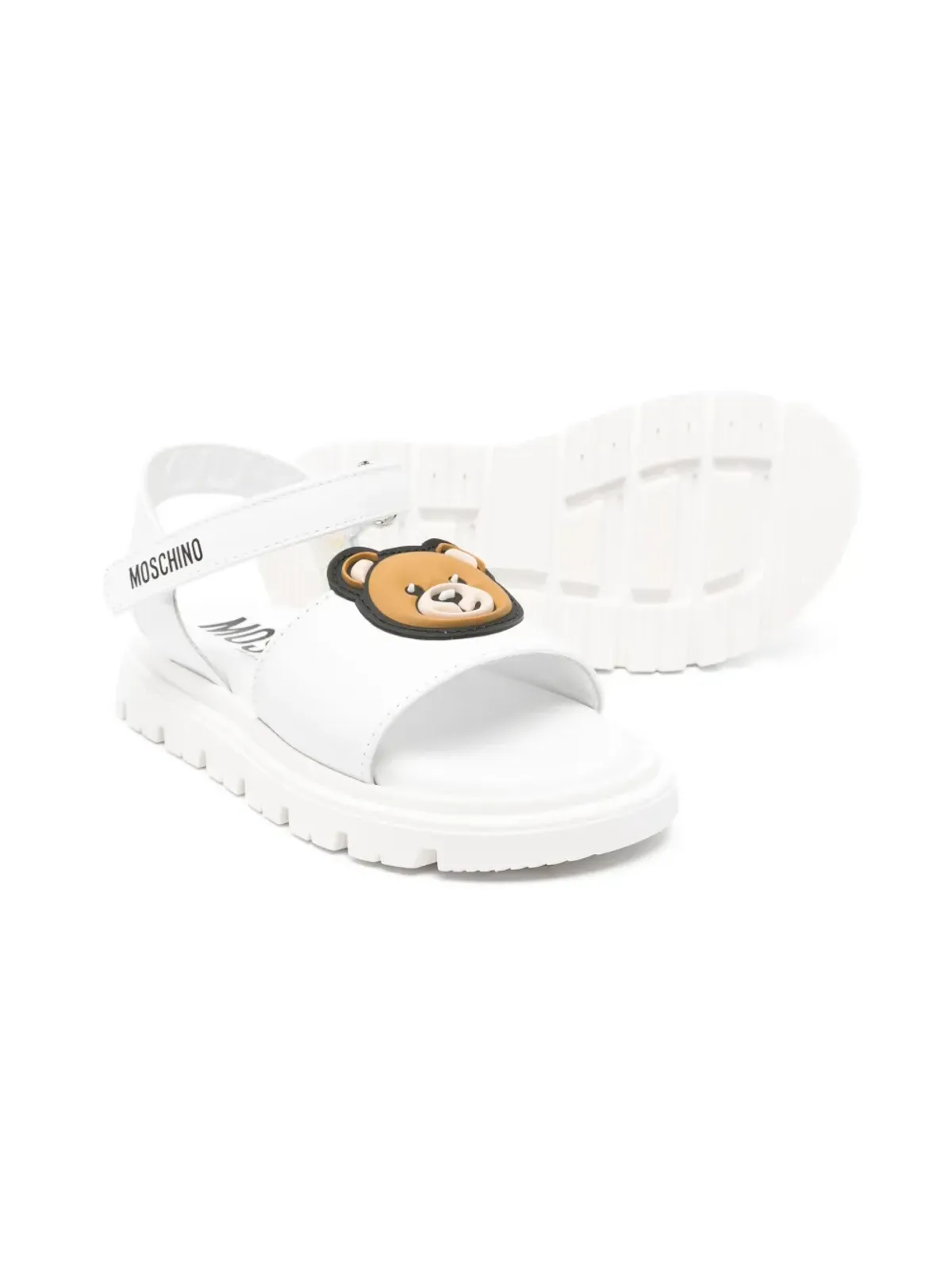 Moschino Kids タッチストラップサンダル - ホワイト - 画像2