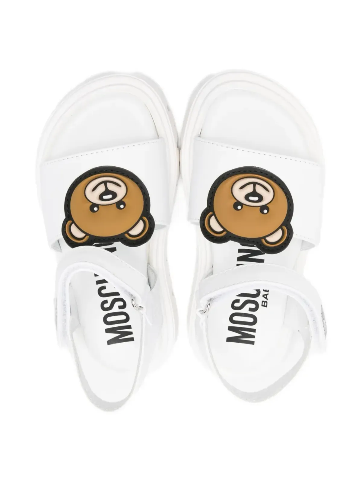 Moschino Kids タッチストラップサンダル - ホワイト - 画像3