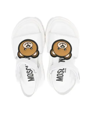 Moschino Kids タッチストラップサンダル - ホワイト - サムネイル3