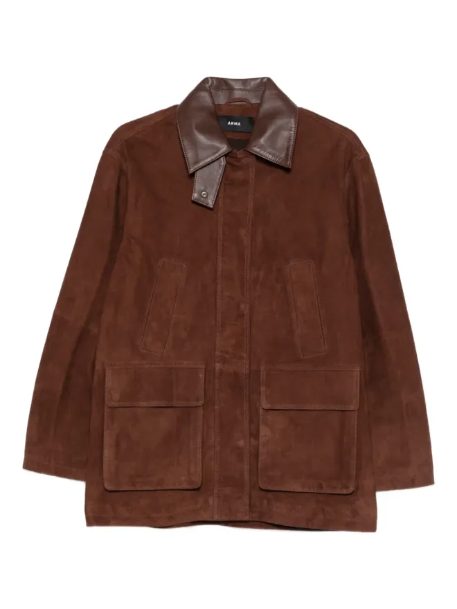 ARMA Arma Elsa フロントポケット レザージャケット - ブラウンの商品画像