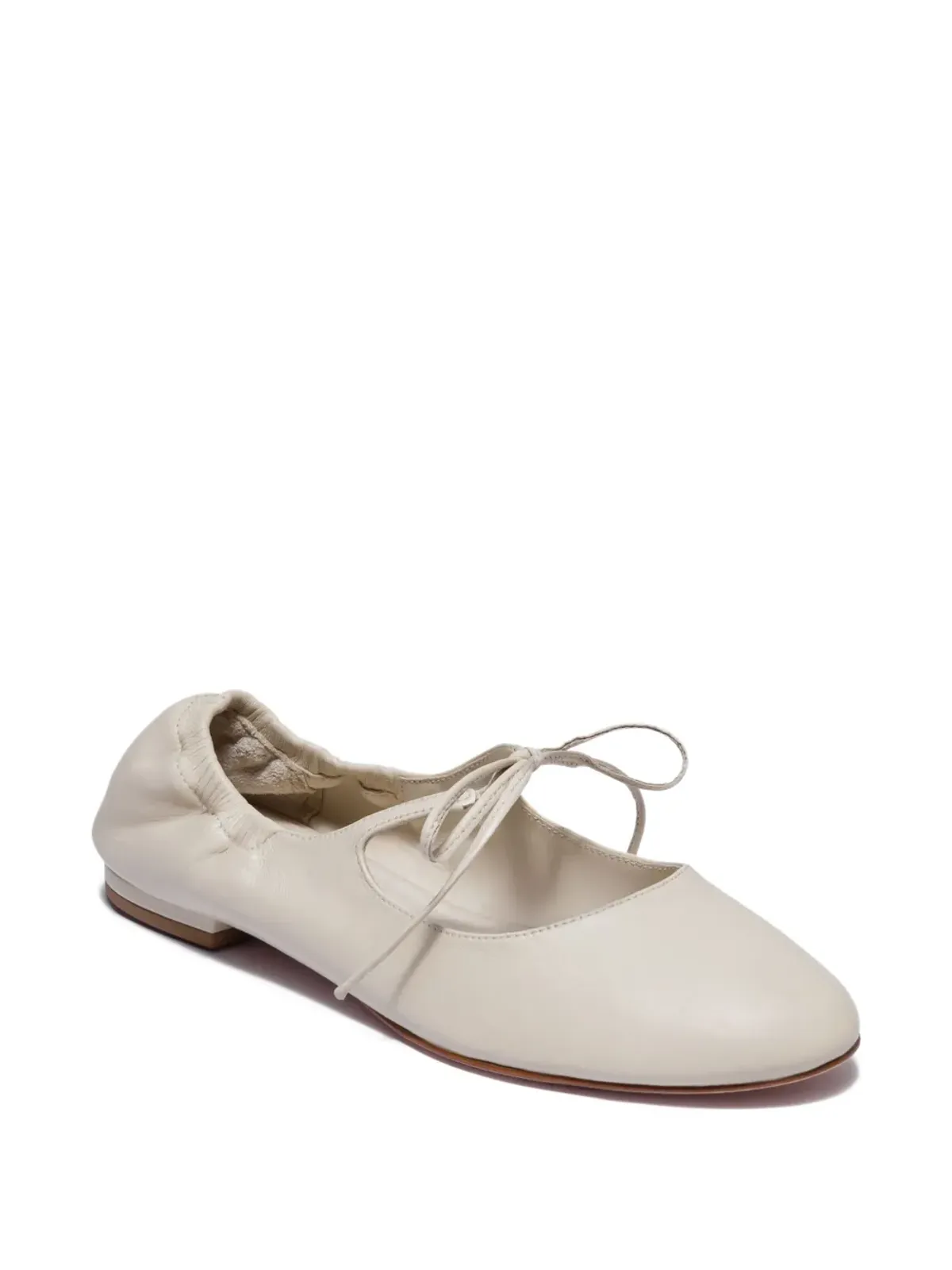 Bernardo 1946 タイ留めエラスティック バレエフラット - White - 画像2